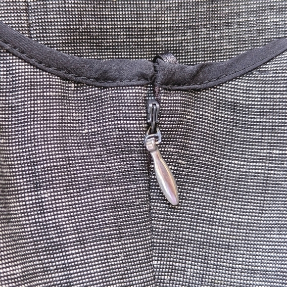 Narciso Rodriguez Scoop Neck Wool and Linen Midi Dress in Gray and Black Size 4 - Picture 8 of 11